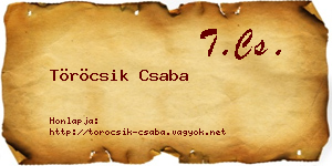 Töröcsik Csaba névjegykártya